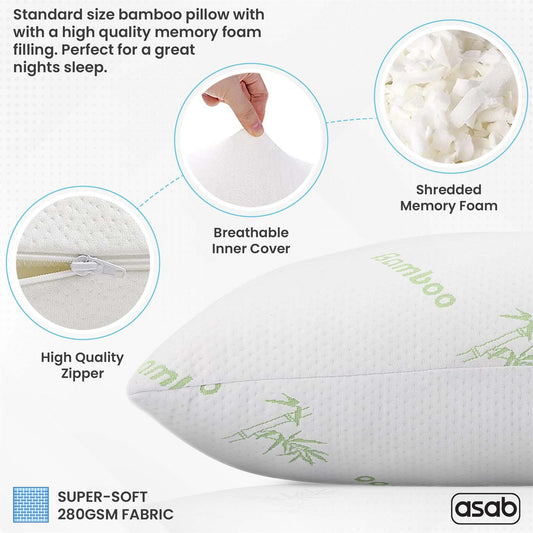 Bamboo Memory Foam Pillow AS-61478 BAMBO-10