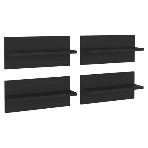 Wall Shelf 4 pcs Black 40x11.5x18 cm Engineered Wood