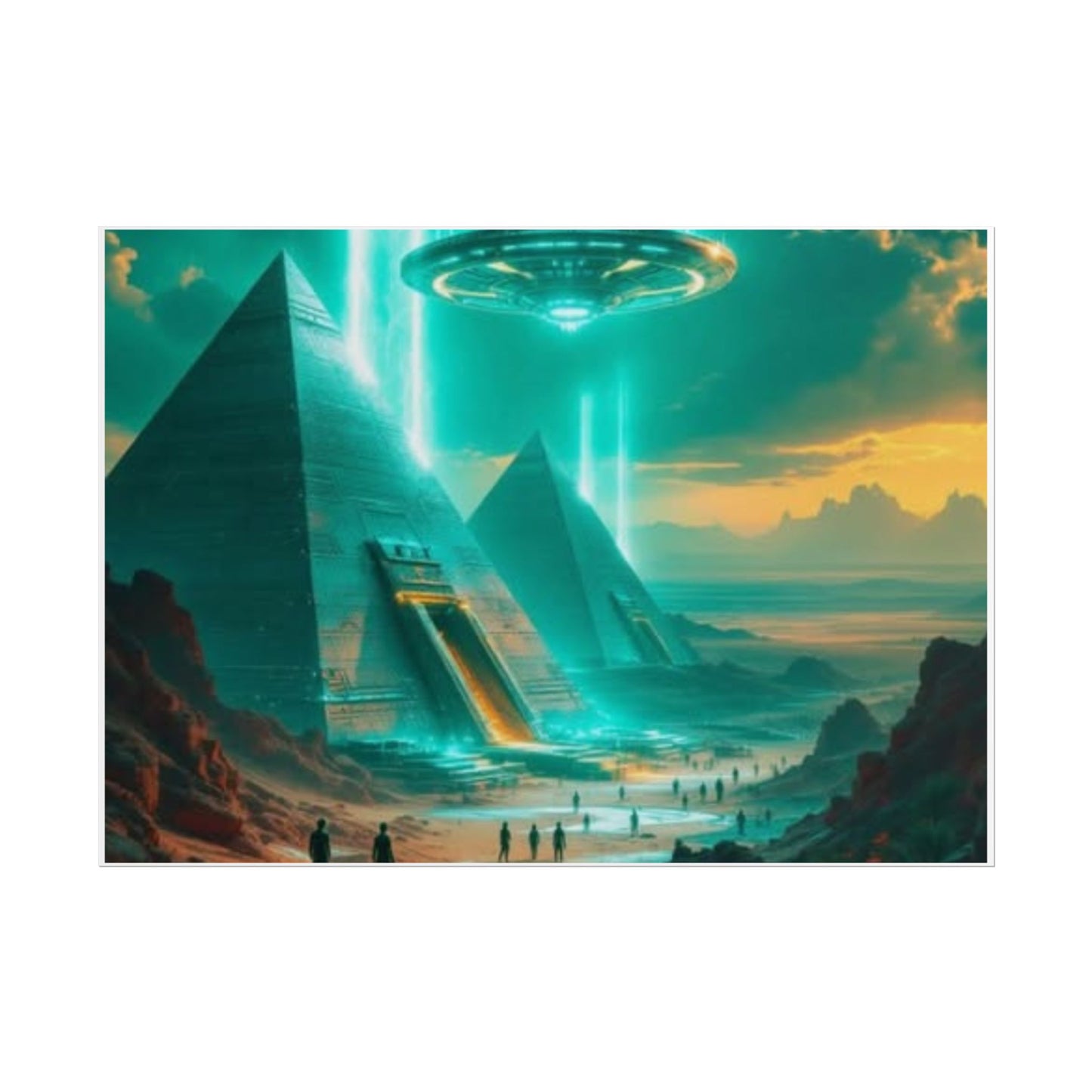Alien pyramid conspiracy poster