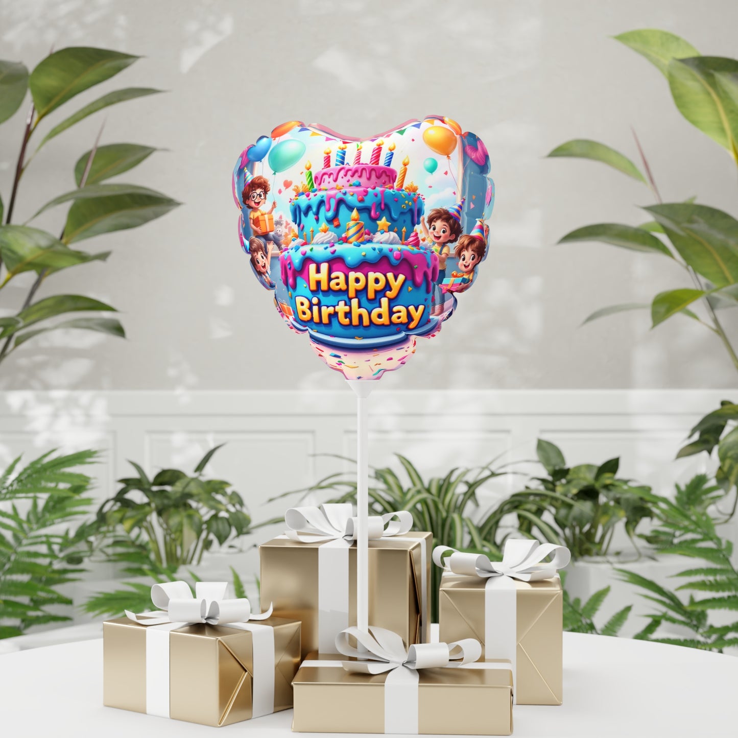 Happy Birthday Heart-Shaped Balloon, 11" - Celebration Decoration