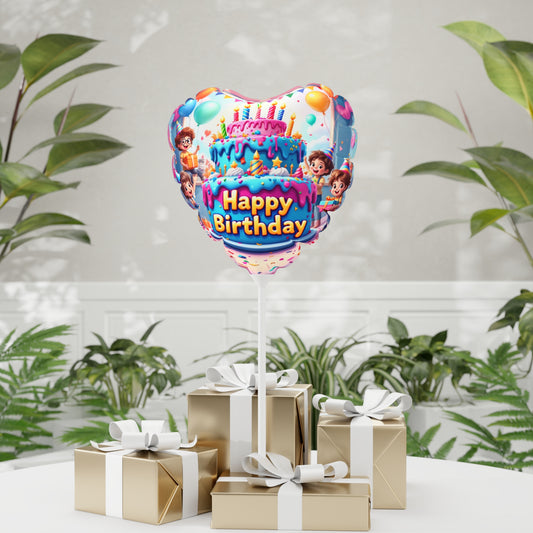 Happy Birthday Heart-Shaped Balloon, 11" - Celebration Decoration