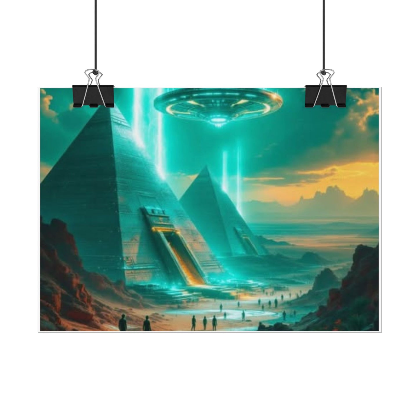 Alien pyramid conspiracy canvas