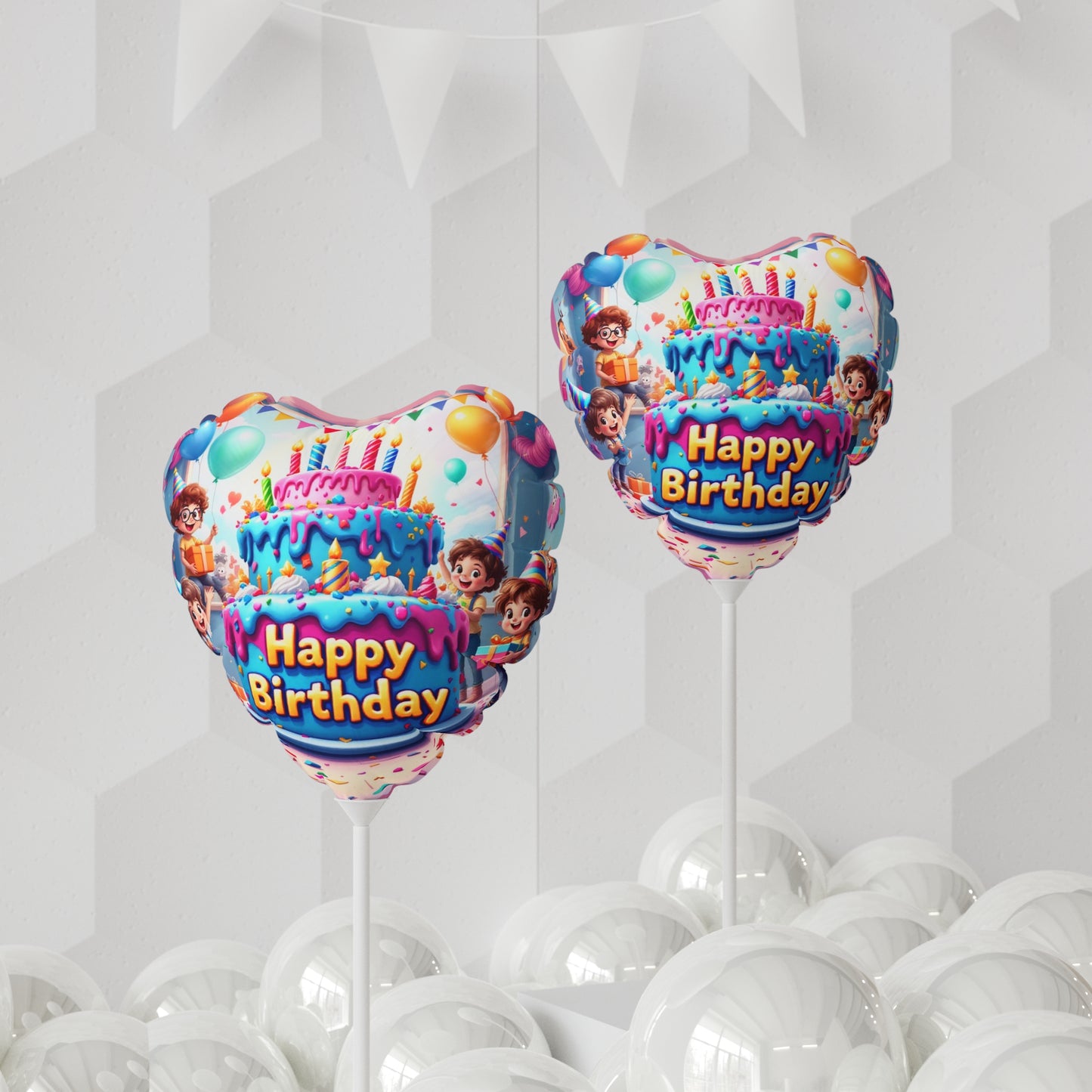 Happy Birthday Heart-Shaped Balloon, 11" - Celebration Decoration