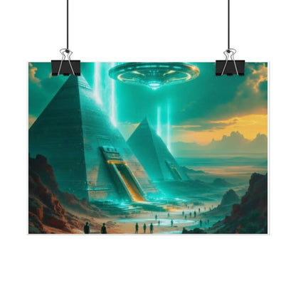 Alien pyramid conspiracy poster