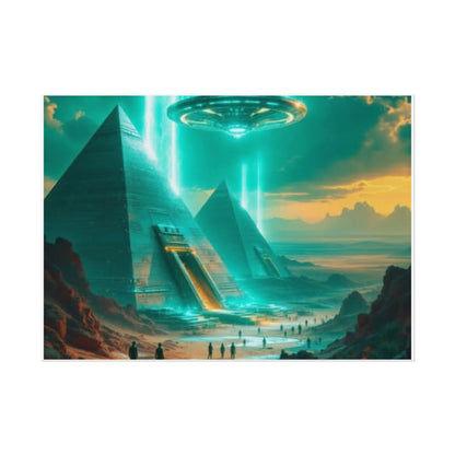 Alien pyramid conspiracy canvas