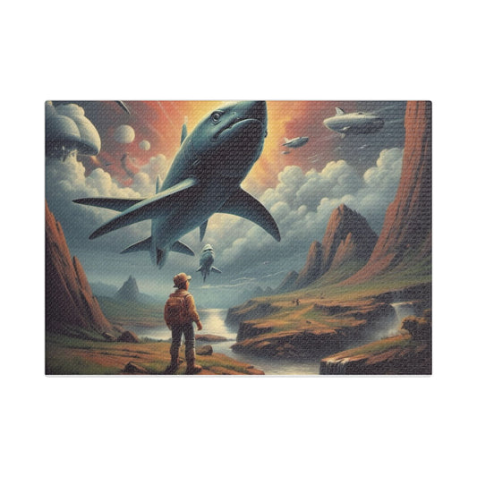 Shark Spaceship Canvas
