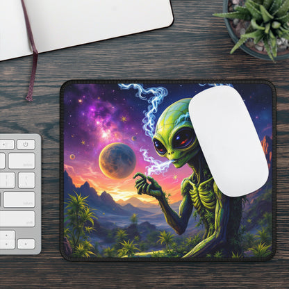 Cosmic Alien Gaming Mouse Pad - Retro Sci-Fi Design