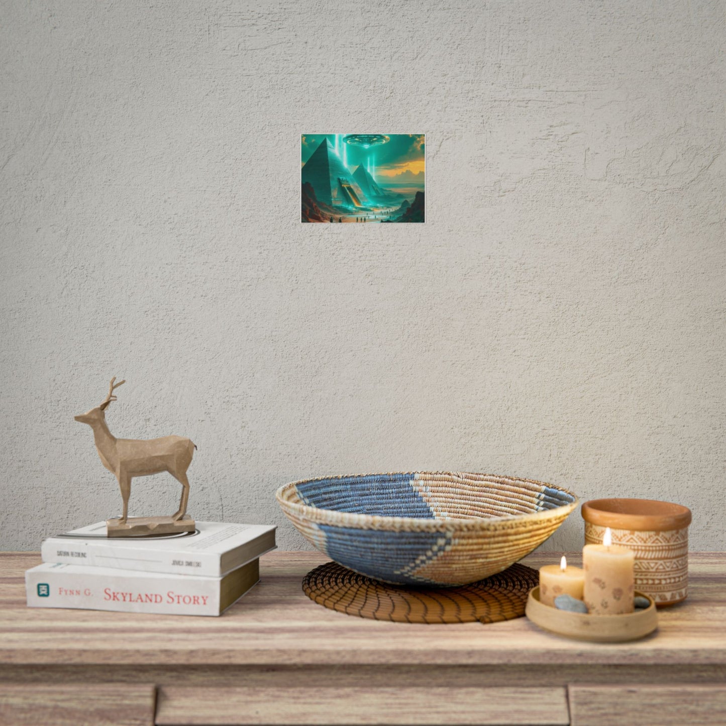 Alien pyramid conspiracy canvas