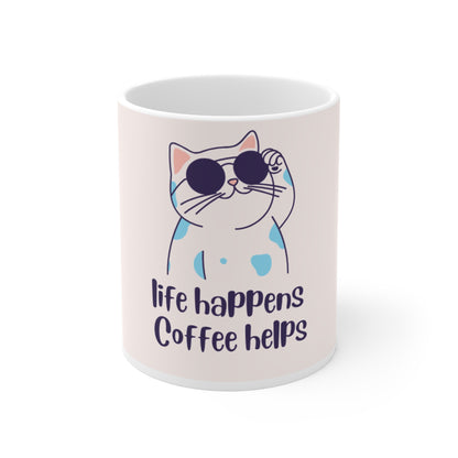 Coffee Mug - 'Life Happens, Coffee Helps'