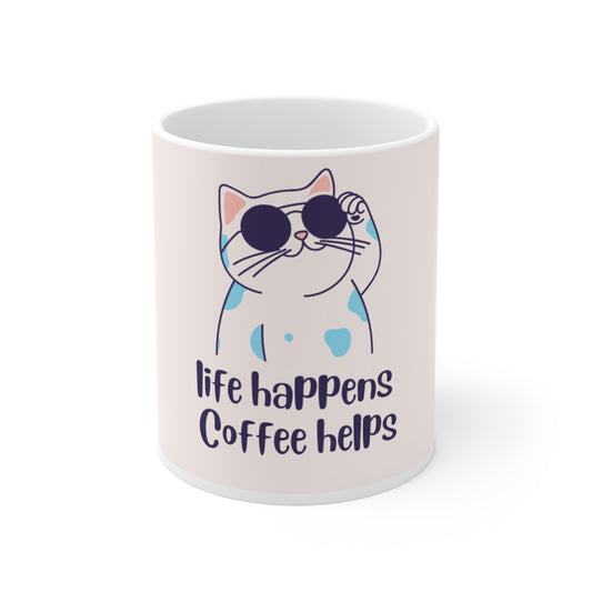 Coffee Mug - 'Life Happens, Coffee Helps'