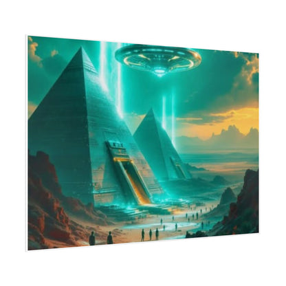 Alien pyramid conspiracy poster