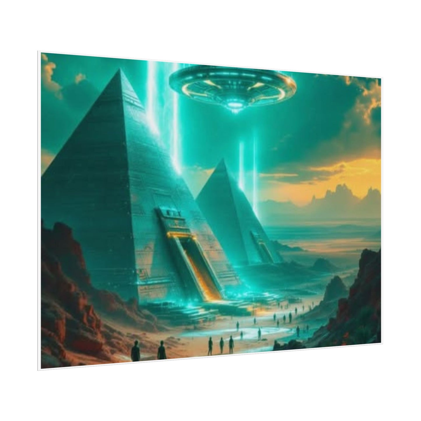 Alien pyramid conspiracy canvas