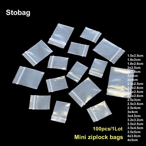 StoBag Transparent Ziplock Bags - Reusable, Versatile for Packaging, 100pcs