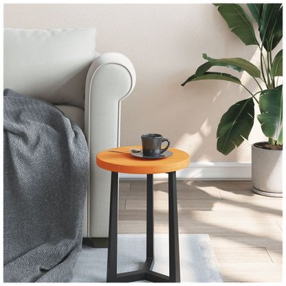 Table Top Round Wax Brown 50x2.5 cm Solid Wood Pine