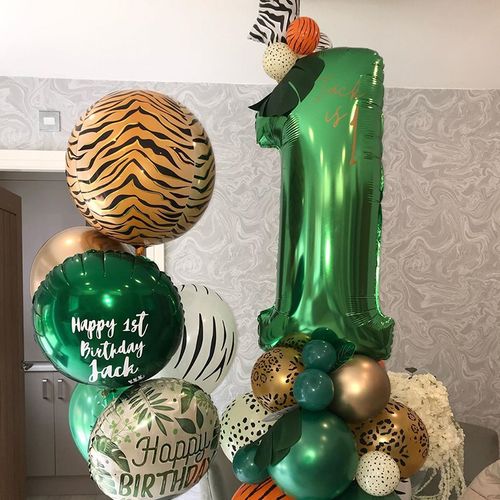 Foil Number Balloons for Birthday Parties – Jungle Theme Decoration