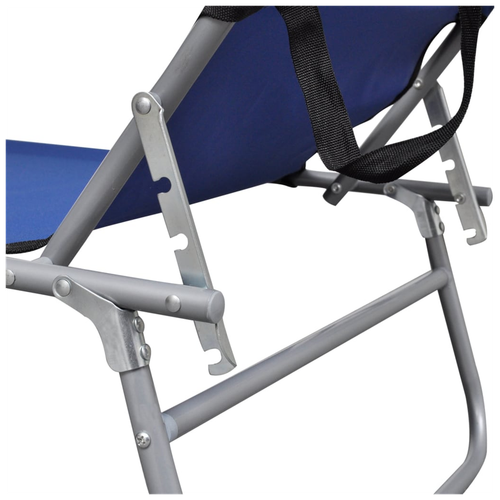 Folding Sun Lounger with Canopy Blue Aluminium