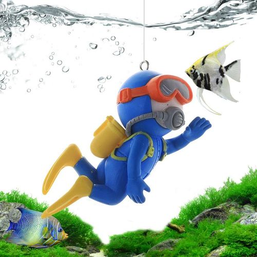 Aquarium Diver Ornament - Lively Floating Decoration for Fish Tank