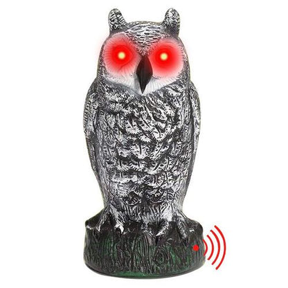 Owl Scarecrow Decoy with Sound & Lights for Garden Protection