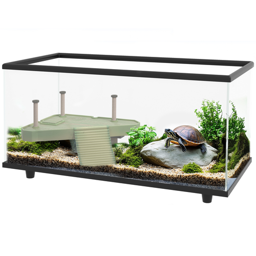 Turtle Tank 28L Glass Turtle Aquarium w/ Easy-Drain 45 x 25 x 29m