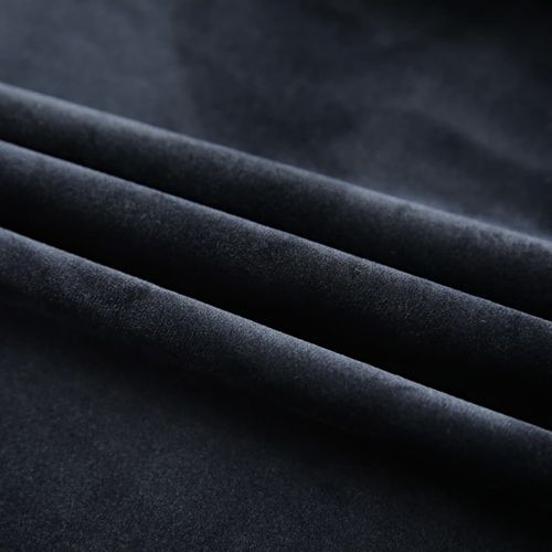 Blackout Curtain with Hooks Velvet Black 290x245 cm