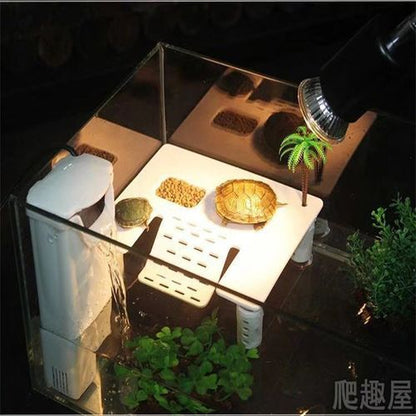 Reptile Basking Platform - Plastic Aquarium Climbing Ladder for Pets