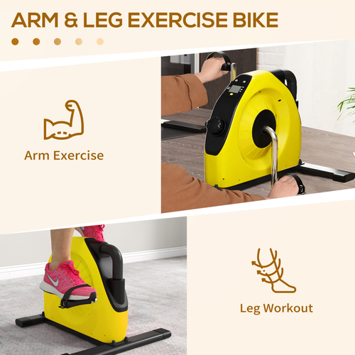 Mini Exercise Bike, Under Desk Bike for Legs, Arms Workout