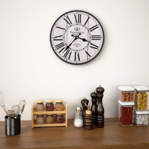 Vintage Wall Clock Flower 30 cm