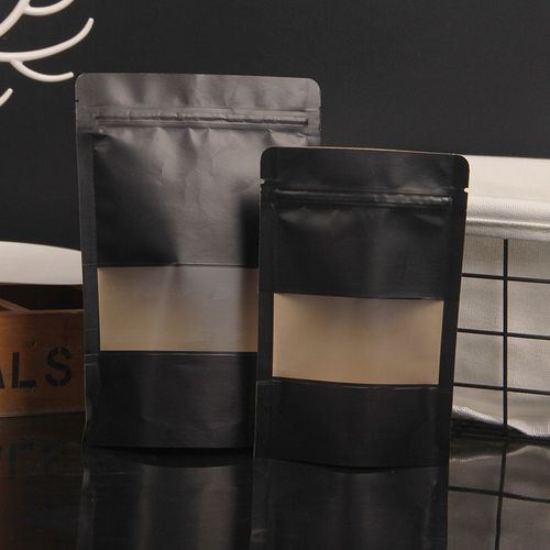Black Kraft Paper Zip Lock Bags - Resealable Pouches for Snacks & Crafts
