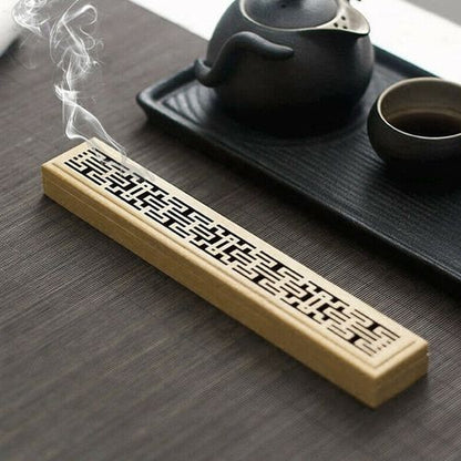 Bamboo Incense Stick Holder - Eco-Friendly Ash Catcher for Aromatherapy