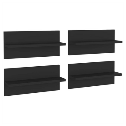 Wall Shelf 4 pcs Black 40x11.5x18 cm Engineered Wood