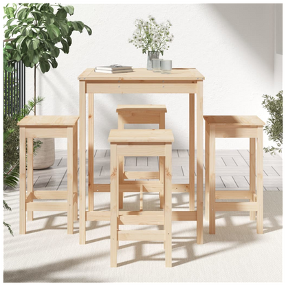 5 Piece Garden Bar Set Solid Wood Pine