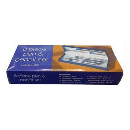 8pc Pen & Pencil Set Box (Includes Refills)