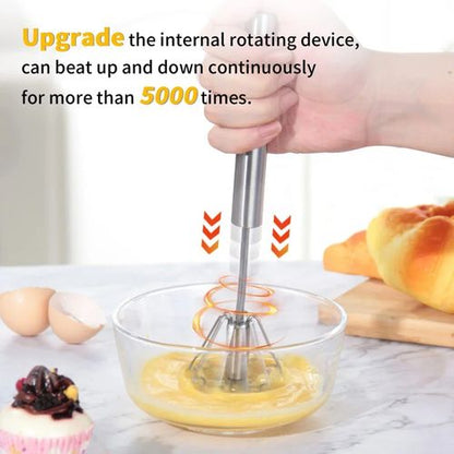 Stainless Steel Semi-Automatic Egg Beater - Eco-Friendly Kitchen Tool