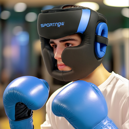 Boxing Headguard w/ Adjustable Strap for Sparring Kickboxing