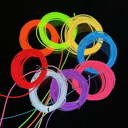 Glow EL Wire Cable - Versatile LED Neon Light for Parties & Decor