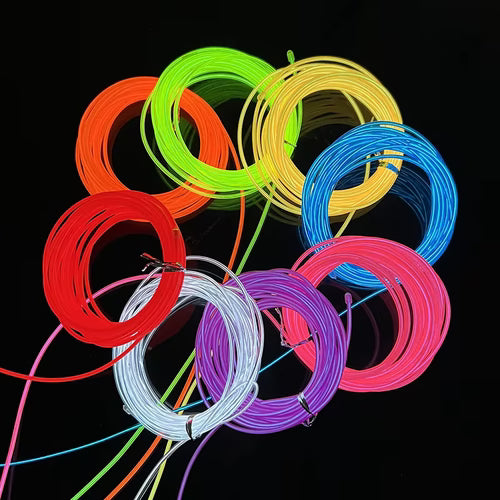 Glow EL Wire Cable - Versatile LED Neon Light for Parties & Decor