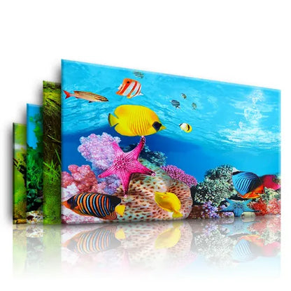 3D Aquarium Background Sticker - Realistic Fish Tank Decoration