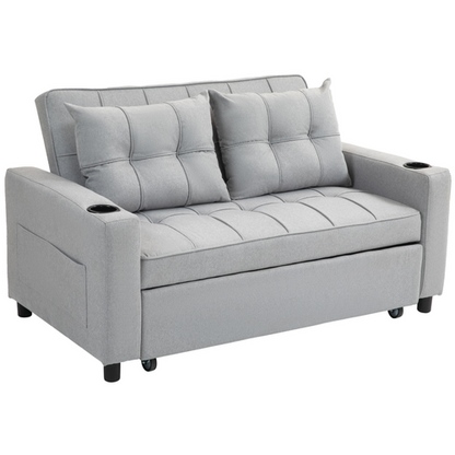 2 Seater Pull Out Sofa Bed with Pockets for Living Room