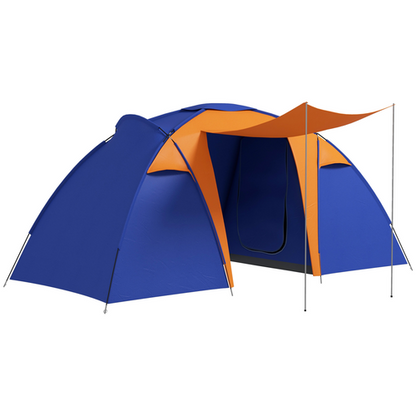 Camping Tent with 2 Bedroom, Living Area and Awning for 4-6 Person