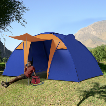 Camping Tent with 2 Bedroom, Living Area and Awning for 4-6 Person